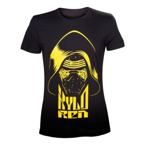 Image of Star Wars - The Force Awakens Kylo Ren Yellow Face T-Shirt Male Small (Black)