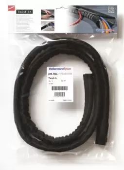Image of HellermannTyton Braided PET Black Cable Sleeve, 38mm Diameter, 2m Length
