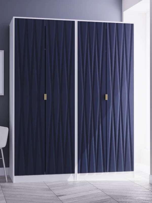 Image of Unbranded|Welcome Remi 4 Door Wardrobe Indigo/White JG59505