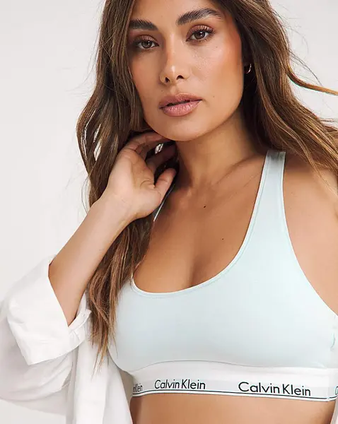 Image of Calvin Klein Modern Cotton Bralet Blue Blue Female 1XL QV74505