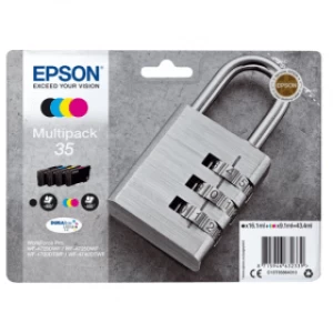 Image of Epson Padlock 35 Black And Tri Colour Ink Cartridge