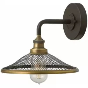 Image of Loops - Wall Light Warehouse Barn Retro Mesh Shad 2 Tone Buckeye Bronze LED E27 100W