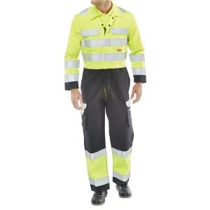 Image of Click Arc Flash Coveralls Hi Vis Two Tone Size 44 YellowNavy Ref