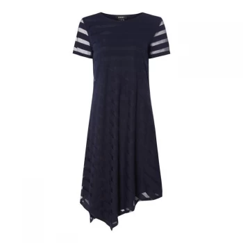 Image of DKNY Short Sleeve Asymmetrical Dress - Indigo