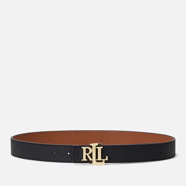 Image of Lauren Ralph Lauren Womens Reversible 30 Medium Belt - Black/Lauren Tan - XL