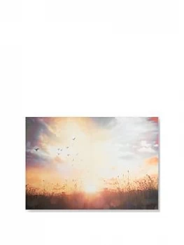 Image of Art for the Home Serene Sunset Meadow Printed Canvas - One size - blue