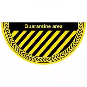 Image of Quarantine Area Floor Graphic adheres to most smooth clean flat