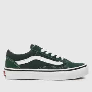 Image of Vans Dark Green Old Skool Boys Junior Trainers