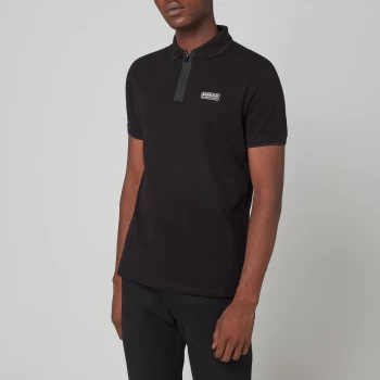 Image of Barbour International Mens Transmission Zip Polo Shirt - Black - L