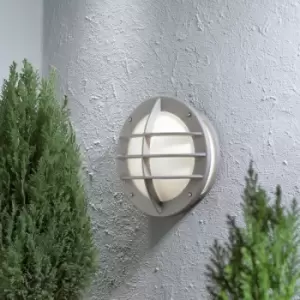 Image of Konstsmide Oden Outdoor Classic Bulkhead Aluminium Grey Wall Light, IP23