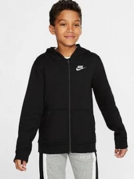 Image of Nike Nsw Older Boys Club Full Zip Hoodie - Black