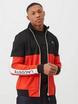 Image of Lacoste Sports Colour Block Tech Side Logo Tracksuit Top - Red/Black