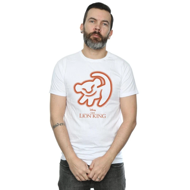 Image of Disney Men The Lion King Cave Drawing T-Shirt in White Size: Small White S Male 5059114267033