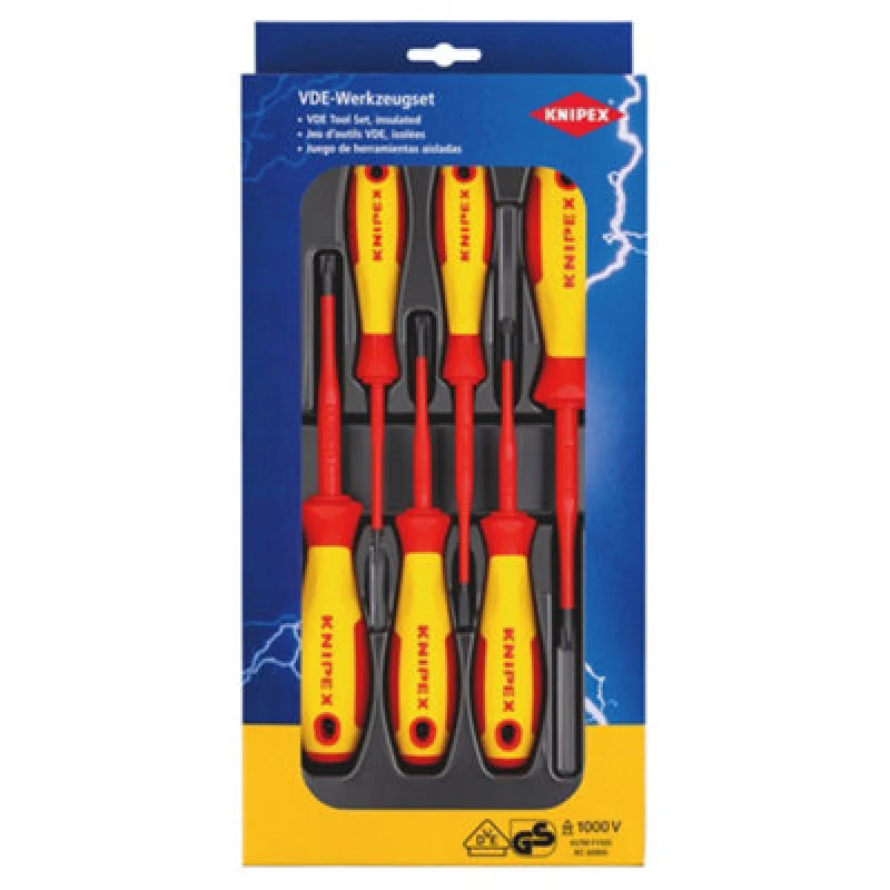 Image of Draper 28017 Knipex 00 20 12 V05 Vde Plusminus/slotted Screwdriver Set, 6 Parts