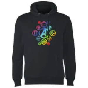 Image of Avengers Rainbow Icon Hoodie - Black