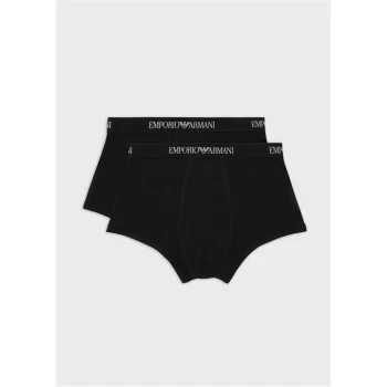 Image of Emporio Armani 2 Pack Cotton Trunks Black Size L Men