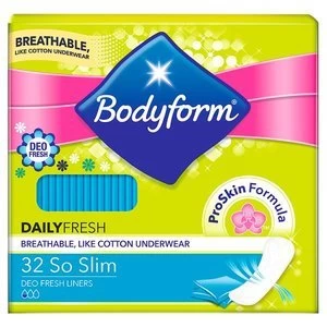 Image of Bodyform So Slim Deo Fresh Lightly Scented Thin Liners x 32