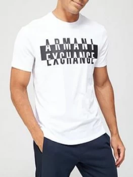 Image of Armani Exchange Raised Logo T-Shirt White Size L Men