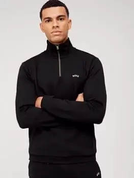 Image of BOSS Quarter Zip Sweatshirt - Black Size M Men