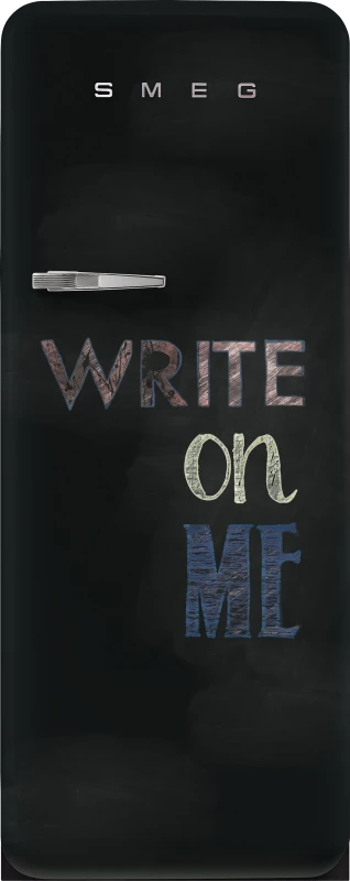 Image of Smeg 50s Style Retro Right Hand Hinge FAB28RDBB5 153cm Small Fridge - Blackboard - D Rated, Black