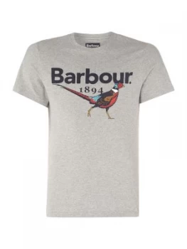 Image of Mens Barbour 1894 Pheasant short sleeve t shirt Grey Marl