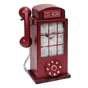 Image of HOMETIME? Vintage Red Telephone Box Mantel Clock