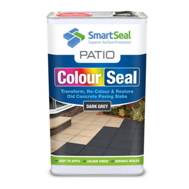 Image of Smartseal Patio Colourseal Dark Grey, Seal And Restore Concrete Paving Slabs, Concrete Paint For Patio, 5L 5.061E+12