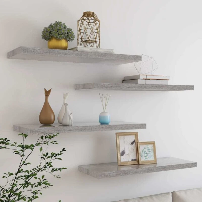 Image of VIDAXL Vidaxl - Floating Wall Shelves 4 pcs Concrete Grey 80x23.5x3.8cm mdf 8720286417034