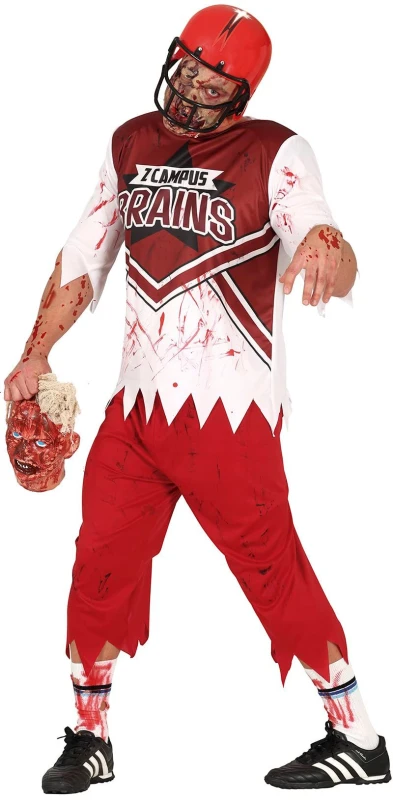 Image of Fiestas Guirca Fancy Dress Adult Rugby Zombie in Red Size: Medium Red Unisex M