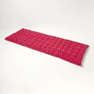 Image of Red Polka Dot Bench Cushion 3 Seater - Homescapes