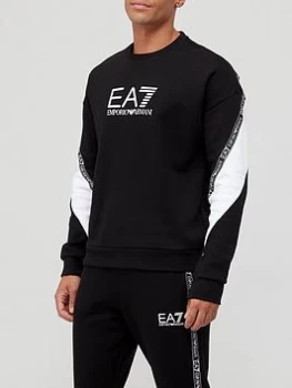 Image of Emporio Armani EA7 Train Athletic Colour Block Sweatshirt Black Size S Men