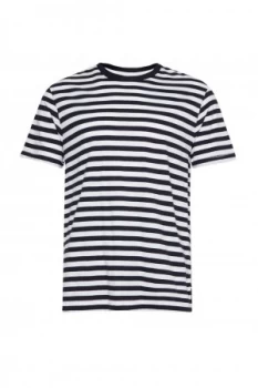 Image of Mens French Connection Nautical Stripe Jersey T Shirt Marine