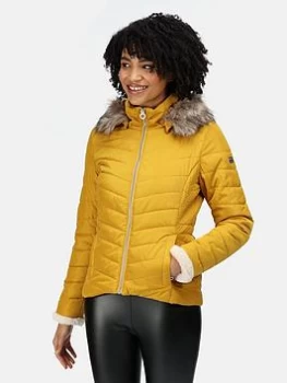 Image of Regatta Winslow Quilted Jacket - Mustard, Mustard, Size 14, Women