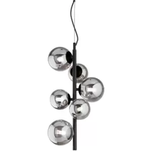 Image of Ideal Lux Perlage 6 Light Globe Pendant Ceiling Light Black