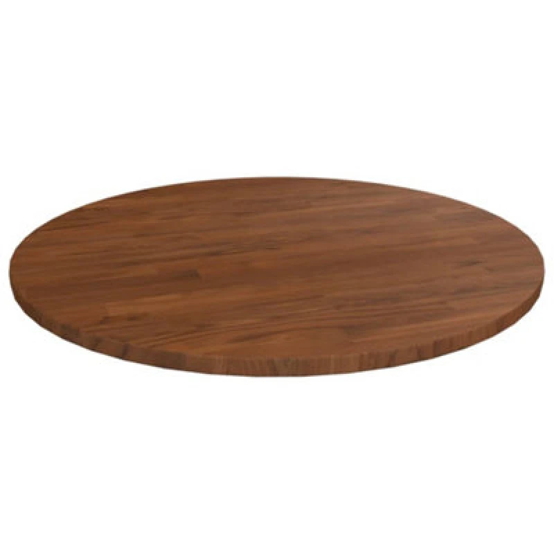 Image of Vidaxl Round Table Top Dark Brown 50X1.5cm Treated Solid Wood Oak