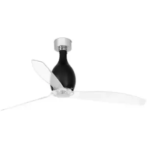 Image of Faro mini eterfan - Matt Black, Transparent Ceiling Fan With dc Motor Smart - Remote Included