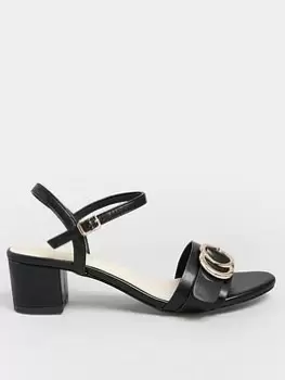Image of Yours Extra Wide Fit Buckle Detail Sandal - Black, Size 7Eee, Women