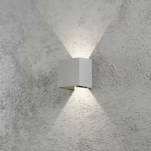 Image of Konstsmide Cremona Outdoor Modern Up Down Box Wall Light Grey 2x 3W High Power LED, IP54