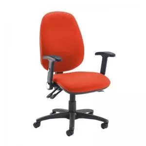 Image of Jota extra high back operator chair with folding arms - Tortuga Orange