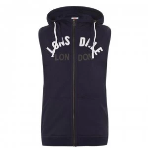 Image of Lonsdale Box Sleeveless Mens Hooded Top - Navy