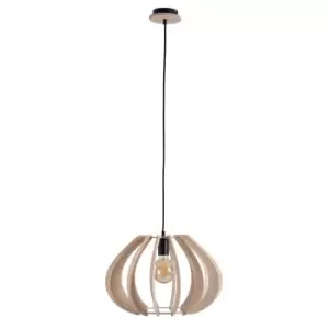 Image of Nora Wire Frame Pendant Ceiling Light Natural, 44.5cm, 1x E27