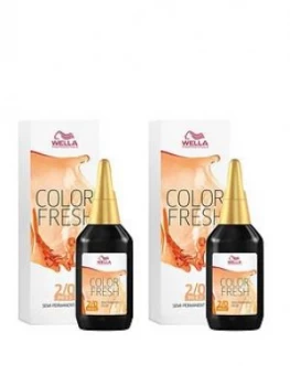 Image of Wella Wella Professionals Color Fresh Semi-Permanent Colour Black 75ml Duo Pack