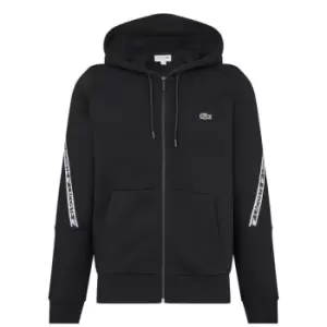 Image of Lacoste Tape Zip Hoodie Mens - Black
