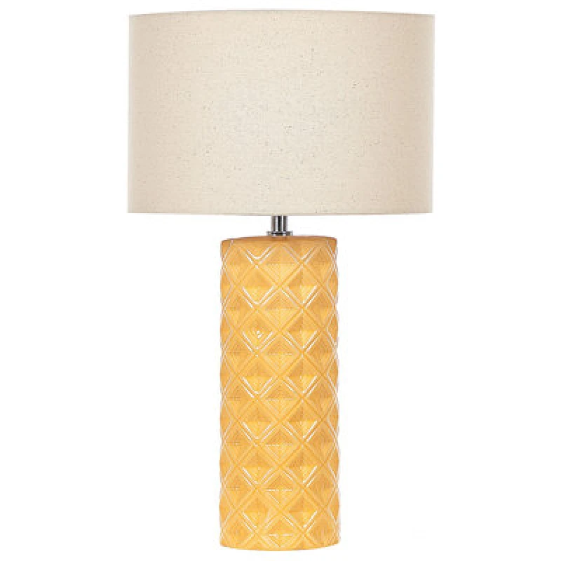 Image of Beliani Table Lamp Balonne Ceramic Yellow