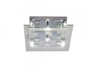 Image of Ceiling Square with Square Pattern 6 Light Polished Chrome, Crystal