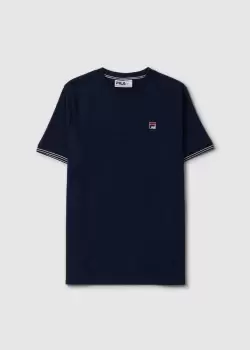 Image of Fila Mens Caleb Crewneck T-Shirt In Navy