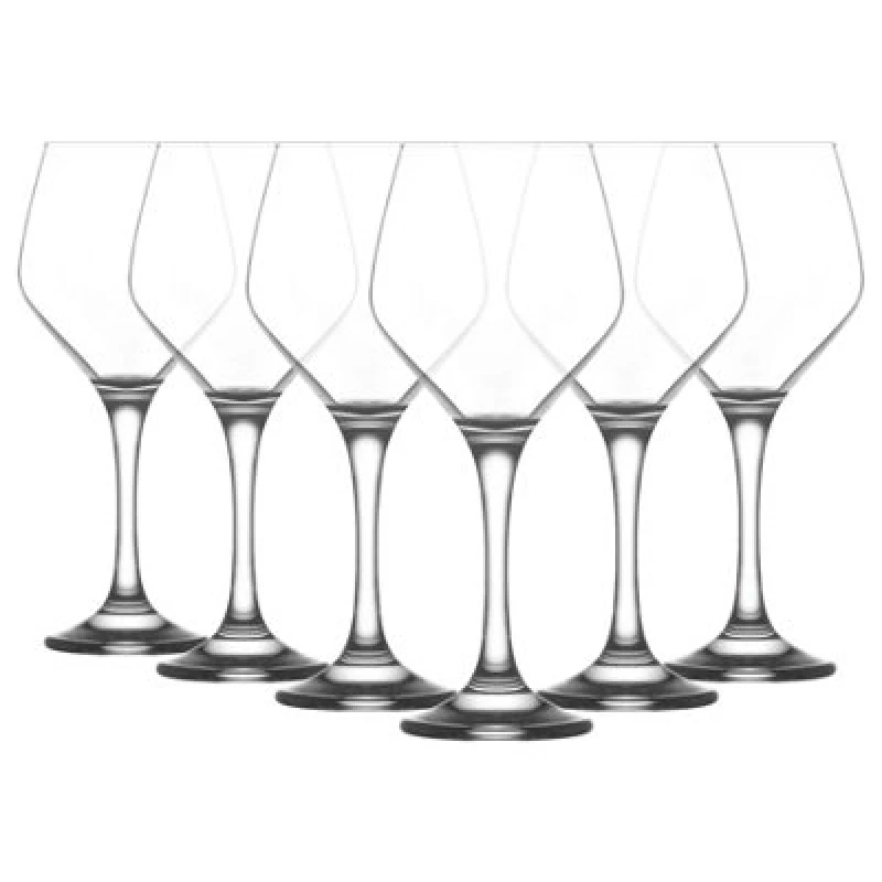 Image of LAV Ella Red Wine Glasses - 440ml - Pack of 6 Clear unisex