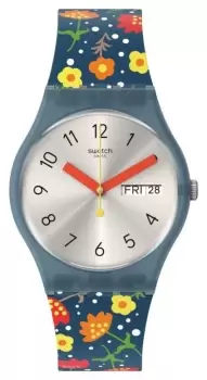 Image of Swatch SO28N704 Essence Of Flower Silver Dial Floral Watch