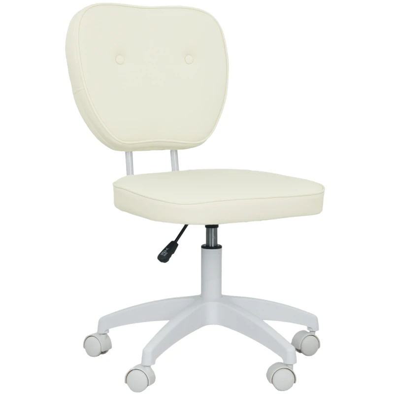 Image of Vinsetto Vanity Task Chair with Adjustable Height, Armless, Cream 921-687V70CW