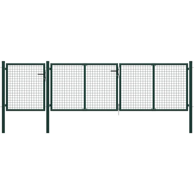 Image of vidaXL Garden Gate Steel 400X75cm Green 144310